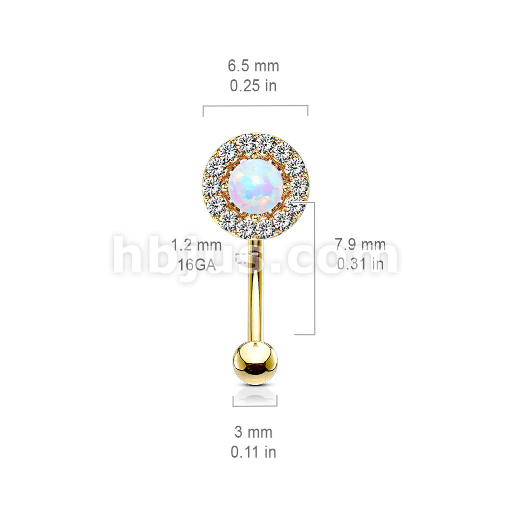 316L Surgical Steel 316L Surgical Steel Prong Set Opal Center With CZ... - Image 8