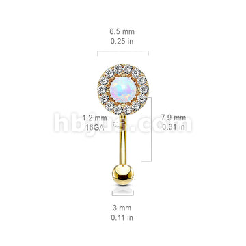 316L Surgical Steel 316L Surgical Steel Prong Set Opal Center With CZ... - Image 8