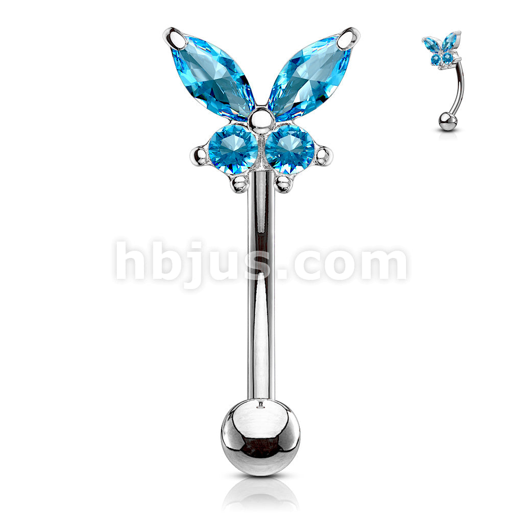 316L Surgical Steel 316L Surgical Steel Butterfly CZ Prong Set Top... - Image 6