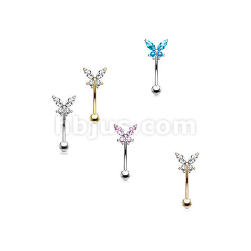 316L Surgical Steel 316L Surgical Steel Butterfly CZ Prong Set Top... - Image 9