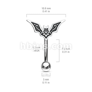 316L Surgical Steel 316L Surgical Steel Bat Top Eyebrow Rings/ Curved... - Image 3