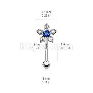 316L Surgical Steel 316L Surgical Steel Double Tiered 6 CZ Flower... - Image 9