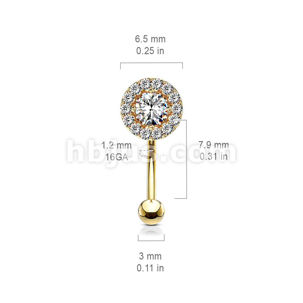 316L Surgical Steel Prong Set Round CZ Center With CZ Paved Surrounding... - Image 8