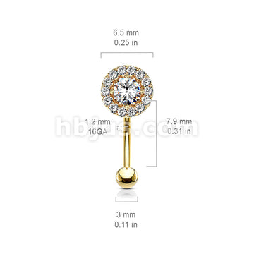 316L Surgical Steel Prong Set Round CZ Center With CZ Paved Surrounding... - Image 8