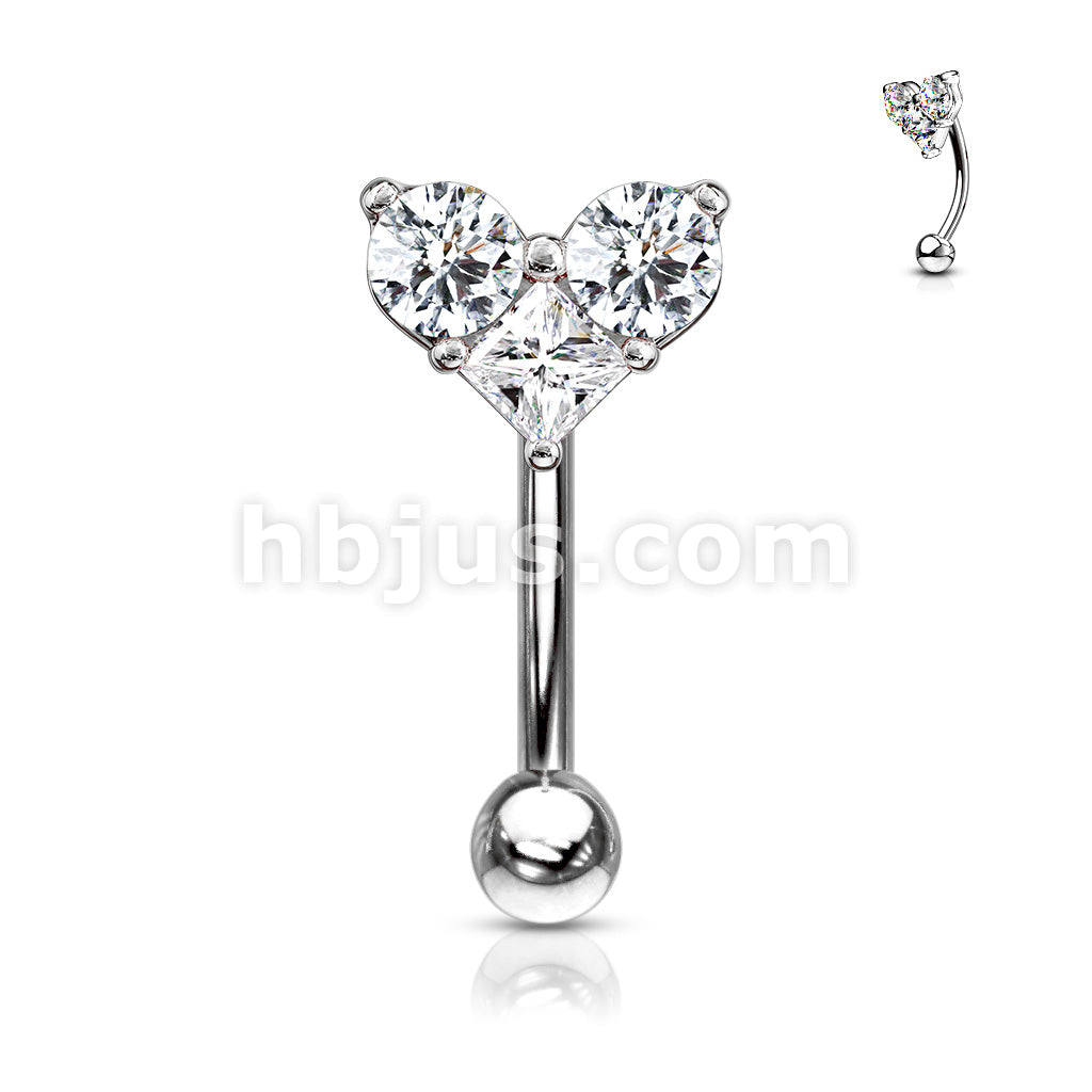 316L Surgical Steel 316L Surgical Steel Three Prong Set Round and... - Image 3