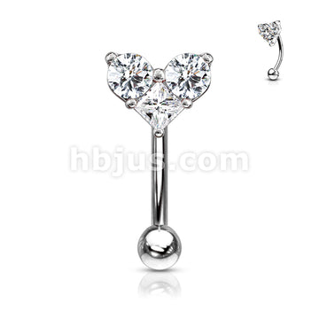 316L Surgical Steel 316L Surgical Steel Three Prong Set Round and... - Image 3