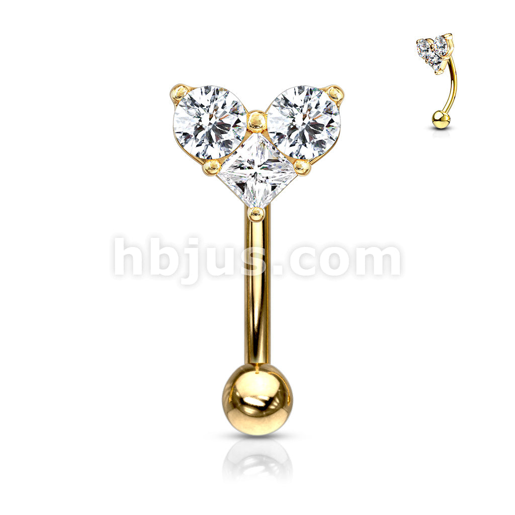 316L Surgical Steel 316L Surgical Steel Three Prong Set Round and... - Image 4