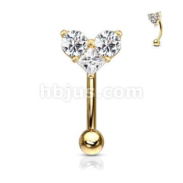 316L Surgical Steel 316L Surgical Steel Three Prong Set Round and... - Image 4