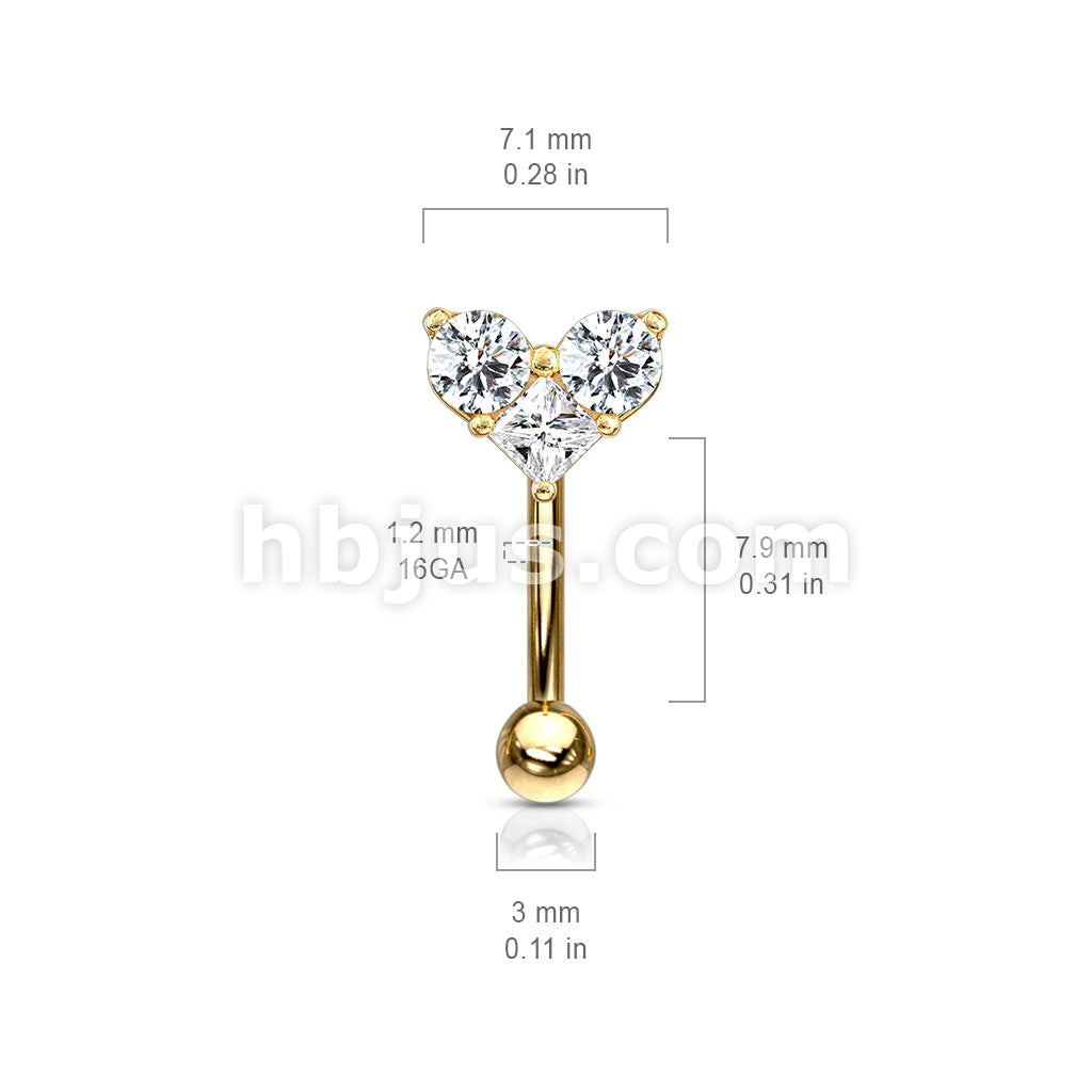 316L Surgical Steel 316L Surgical Steel Three Prong Set Round and... - Image 6
