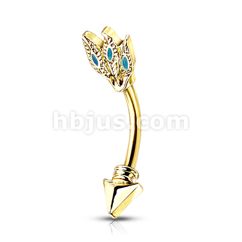 316L Surgical Steel 316L Surgical Steel Turquoise Feathers Tribal Arrow... - Image 4