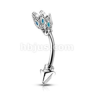 316L Surgical Steel 316L Surgical Steel Turquoise Feathers Tribal Arrow... - Image 3