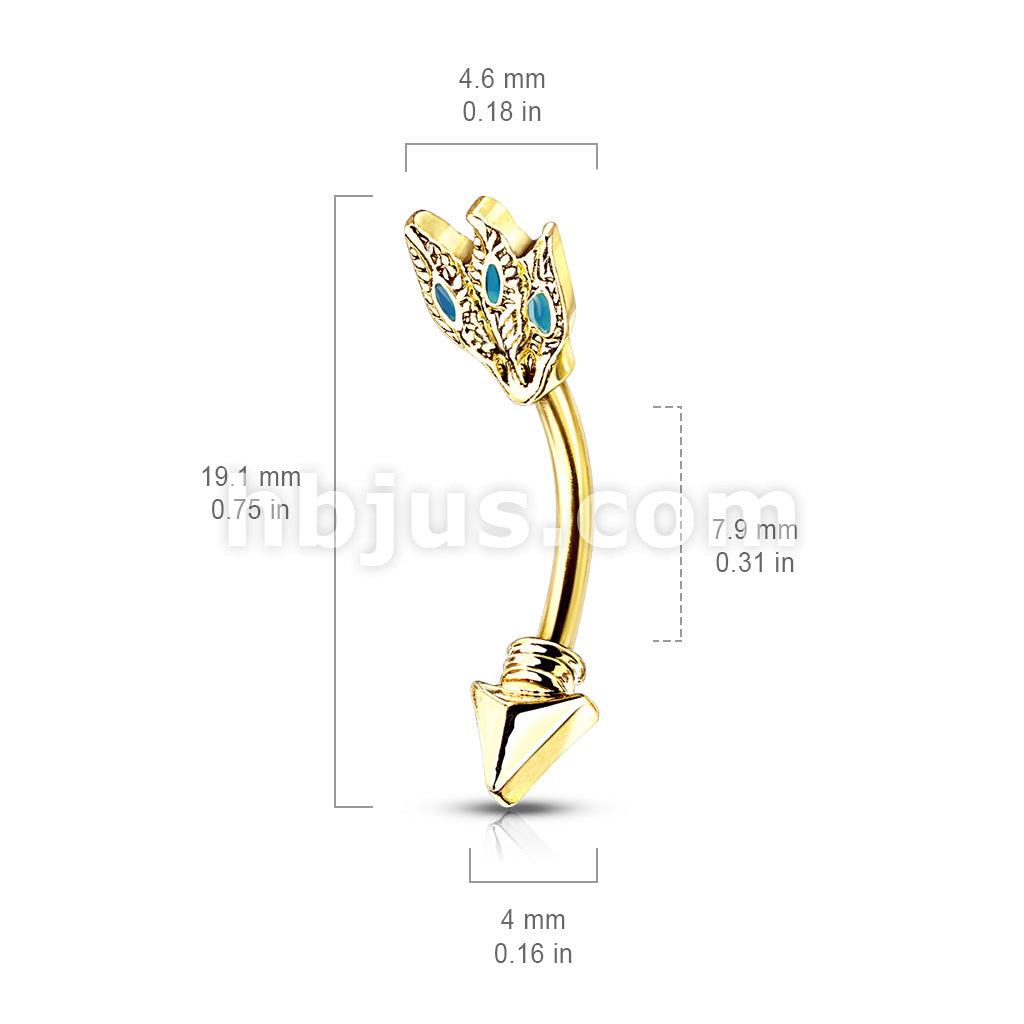 316L Surgical Steel 316L Surgical Steel Turquoise Feathers Tribal Arrow... - Image 5