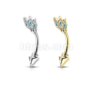 316L Surgical Steel 316L Surgical Steel Turquoise Feathers Tribal Arrow... - Image 6