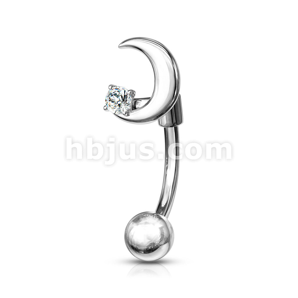 316L Surgical Steel 316L Surgical Steel Eyebrow Curved Barbell Crescent... - Image 3