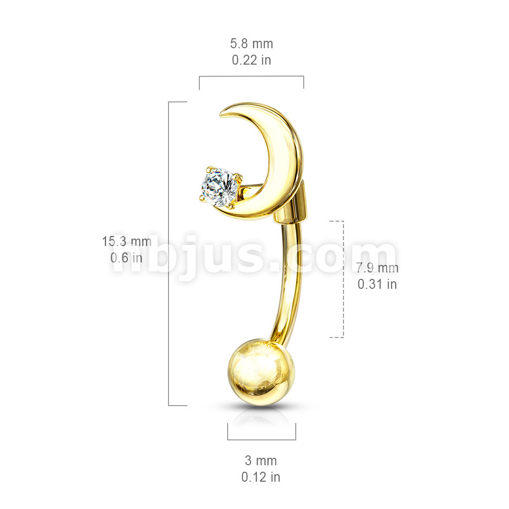 316L Surgical Steel 316L Surgical Steel Eyebrow Curved Barbell Crescent... - Image 6