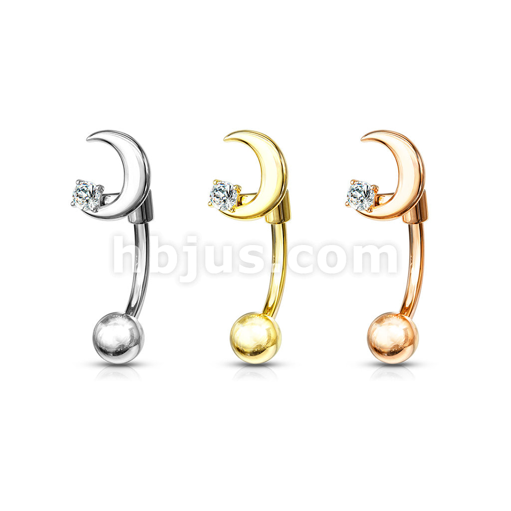 316L Surgical Steel 316L Surgical Steel Eyebrow Curved Barbell Crescent... - Image 7