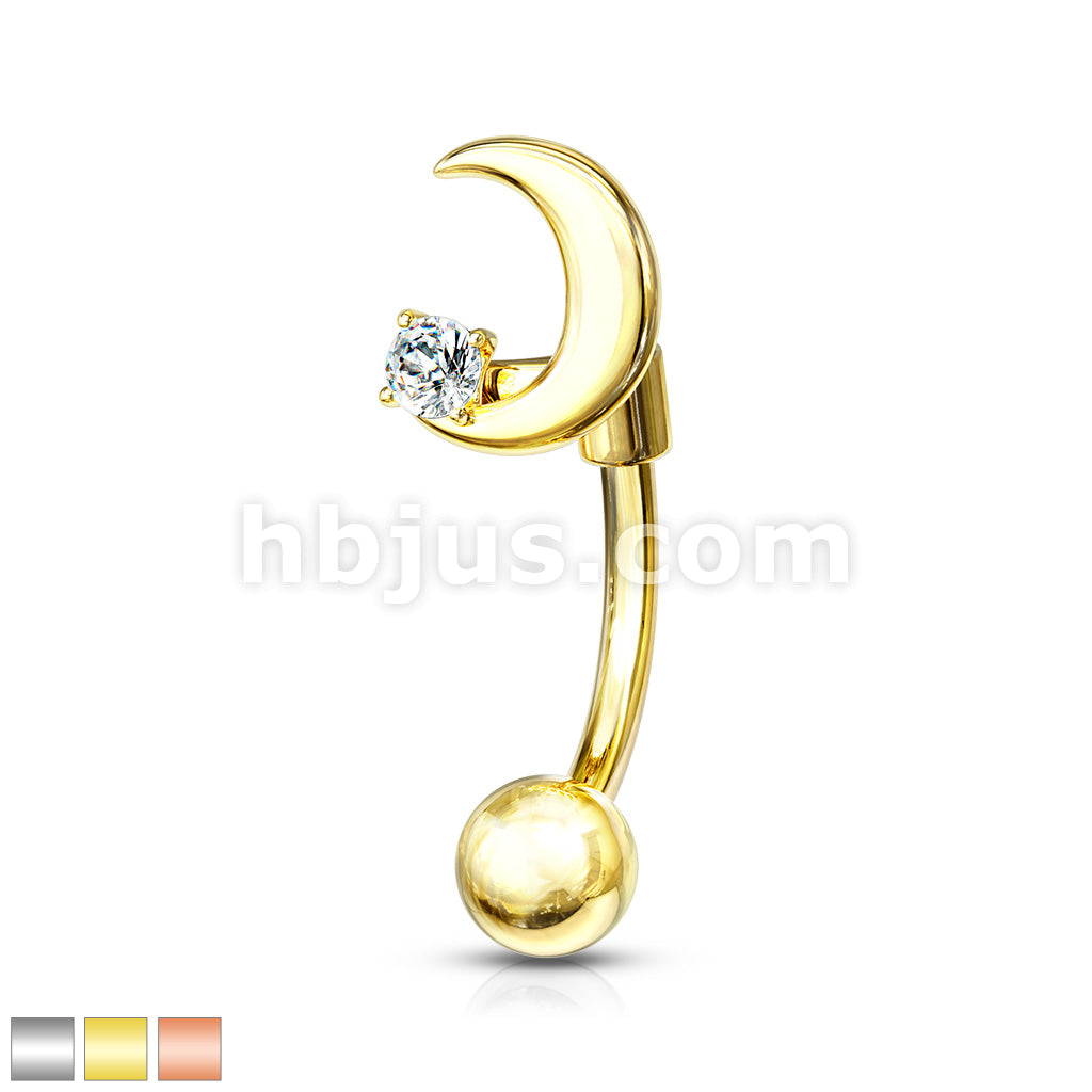 316L Surgical Steel 316L Surgical Steel Eyebrow Curved Barbell Crescent... - Image 2