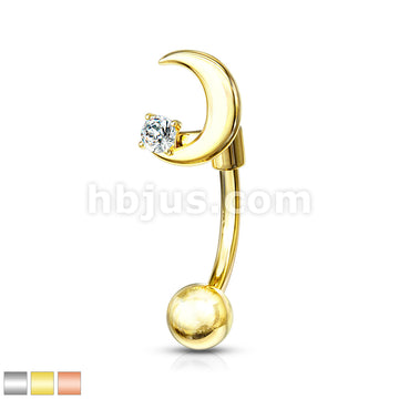 316L Surgical Steel 316L Surgical Steel Eyebrow Curved Barbell Crescent... - Image 2