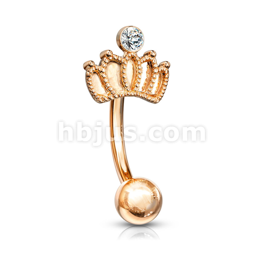 316L Surgical Steel 316L Surgical Steel Crown With Crystal Curved... - Image 5