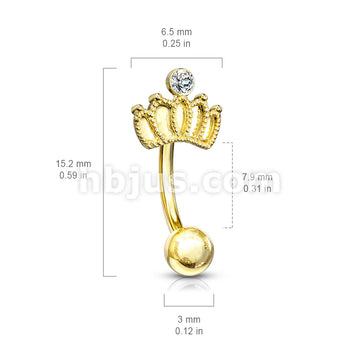 316L Surgical Steel 316L Surgical Steel Crown With Crystal Curved... - Image 6