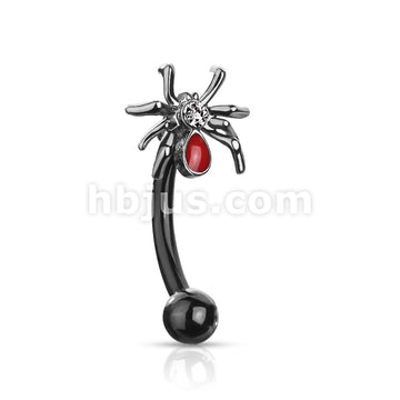 316L Surgical Steel 316L Surgical Steel Crystal Set Red Spider Curved... - Image 3