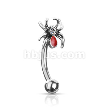 316L Surgical Steel 316L Surgical Steel Crystal Set Red Spider Curved... - Image 4