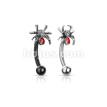 316L Surgical Steel 316L Surgical Steel Crystal Set Red Spider Curved... - Image 6