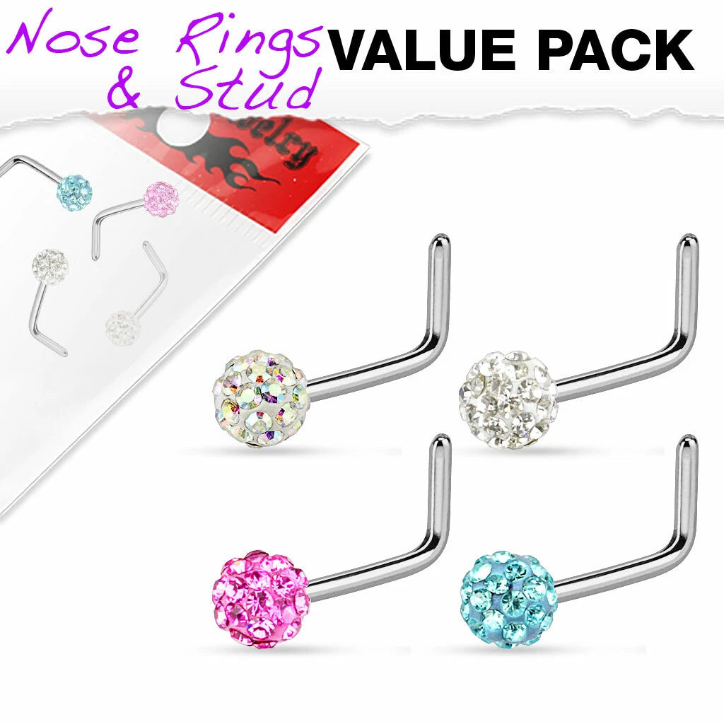 Ferido Ball 316L Surgical Steel L Bend Nose Ring