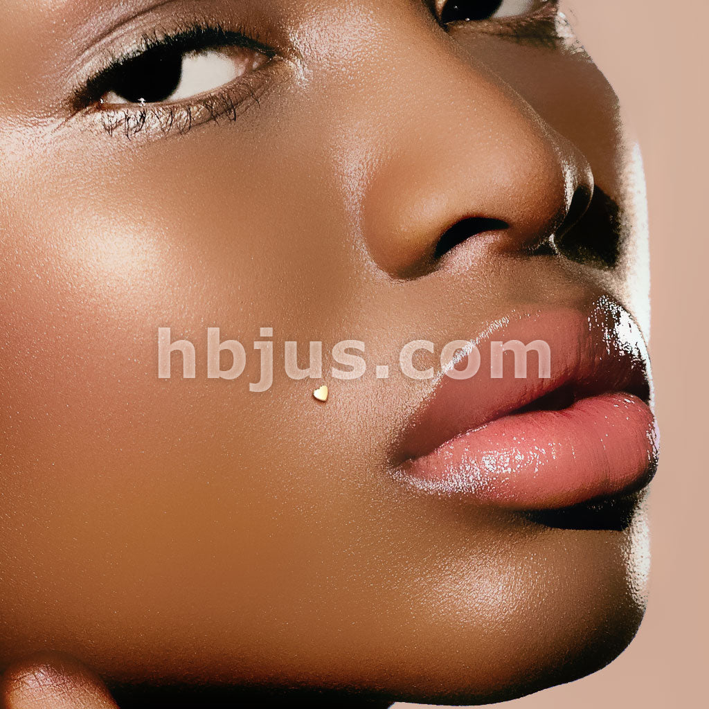 14KT  Gold 14K Gold Threadless Push-In Labret With Flat Heart Top - Image 6