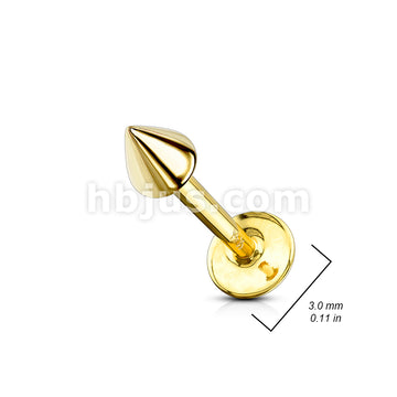 14KT  Gold 14K Gold Spike Top LabretMonroe - Image 8