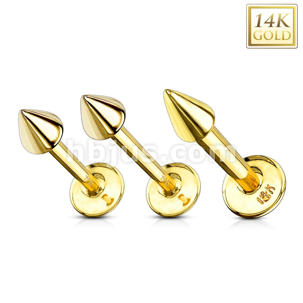 14KT  Gold 14K Gold Spike Top LabretMonroe - Image 5