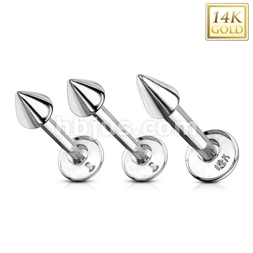 14KT  Gold 14K Gold Spike Top LabretMonroe - Image 4