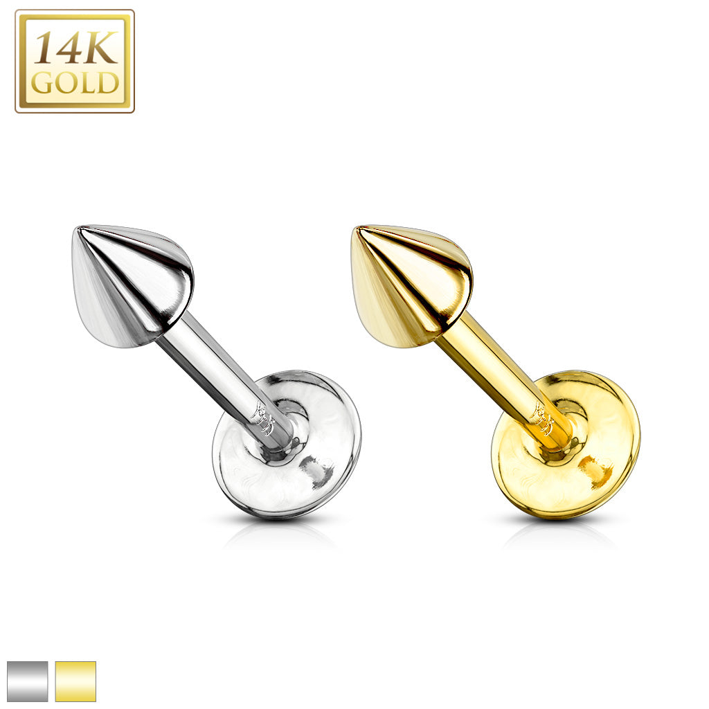 14KT Gold 14K Gold Spike Top LabretMonroe