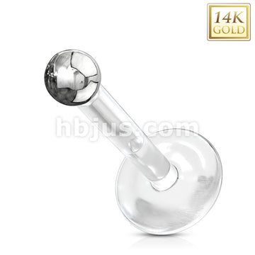 14KT  Gold 14K Gold Ball Top PTFE Flex Shaft Labret/Monroe - Image 2