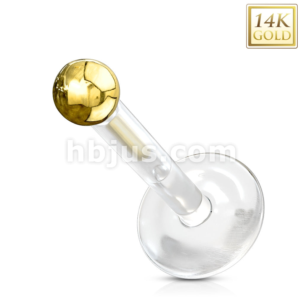 14KT  Gold 14K Gold Ball Top PTFE Flex Shaft Labret/Monroe - Image 3