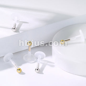 14KT  Gold 14K Gold Ball Top PTFE Flex Shaft Labret/Monroe - Image 6