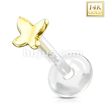 14KT  Gold 14K Gold 3D Butterfly Top With PTFE Flex Shaft Labret/Monroe - Image 3