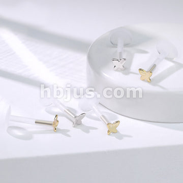 14KT  Gold 14K Gold 3D Butterfly Top With PTFE Flex Shaft Labret/Monroe - Image 6