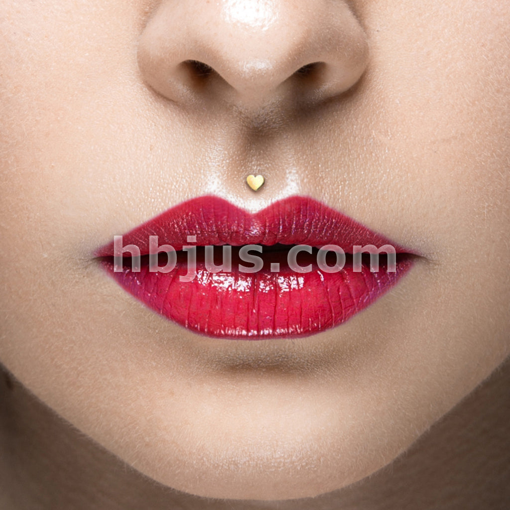 14KT  Gold 14K Gold Heart Top Bio Flex Flat Back Studs for Labret,... - Image 6