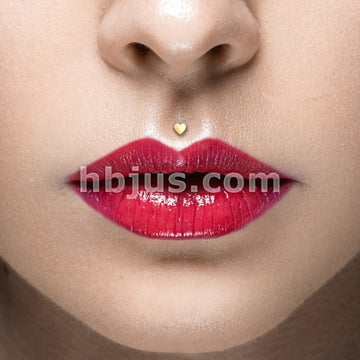 14KT  Gold 14K Gold Heart Top Bio Flex Flat Back Studs for Labret,... - Image 6