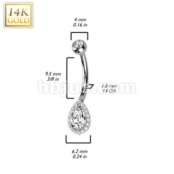 14KT  Gold 14K Gold Tear Drop With CZ Pave and Top and Center Opal or... - Image 6