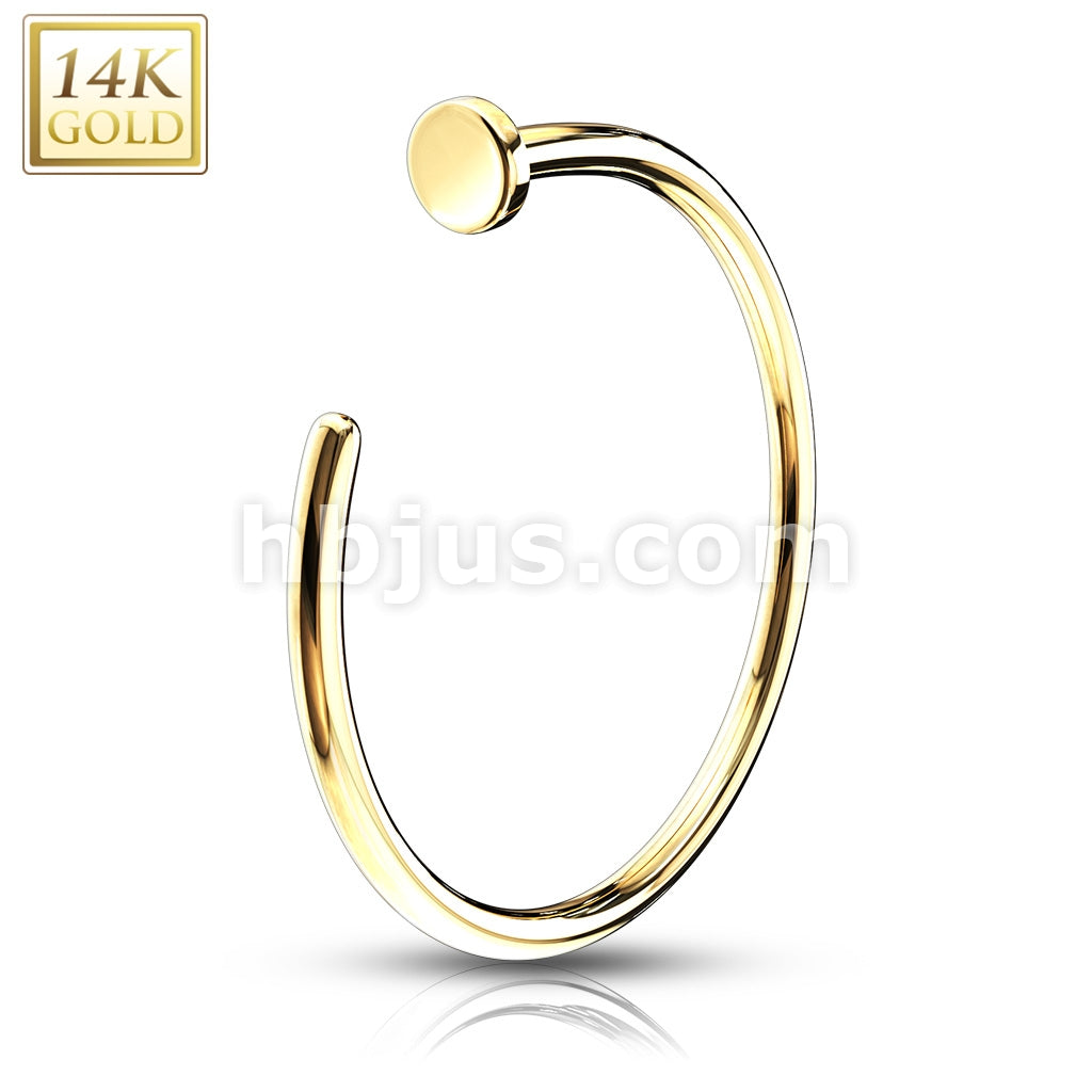 14KT  Gold 14kt Gold Nose Hoop - Image 3