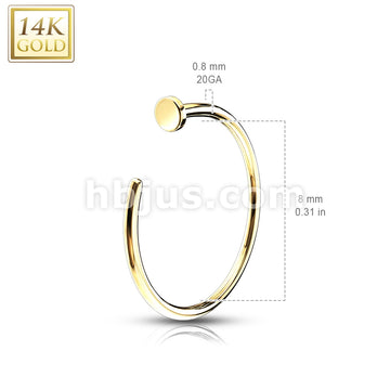 14KT  Gold 14kt Gold Nose Hoop - Image 4