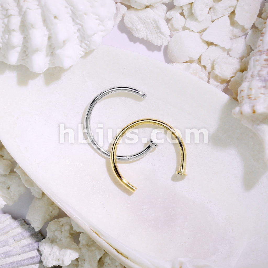 14KT  Gold 14kt Gold Nose Hoop - Image 5