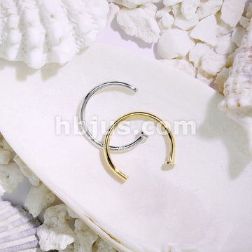 14KT  Gold 14kt Gold Nose Hoop - Image 5