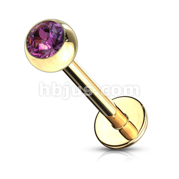 Gold Plated Over 316L Surgical Steel Labret Studs With Press Fit... - Image 2