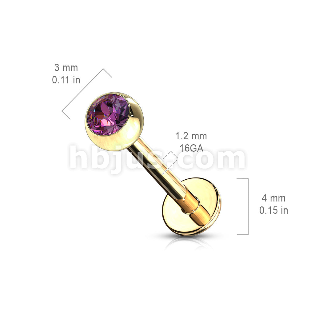 Gold Plated Over 316L Surgical Steel Labret Studs With Press Fit... - Image 12