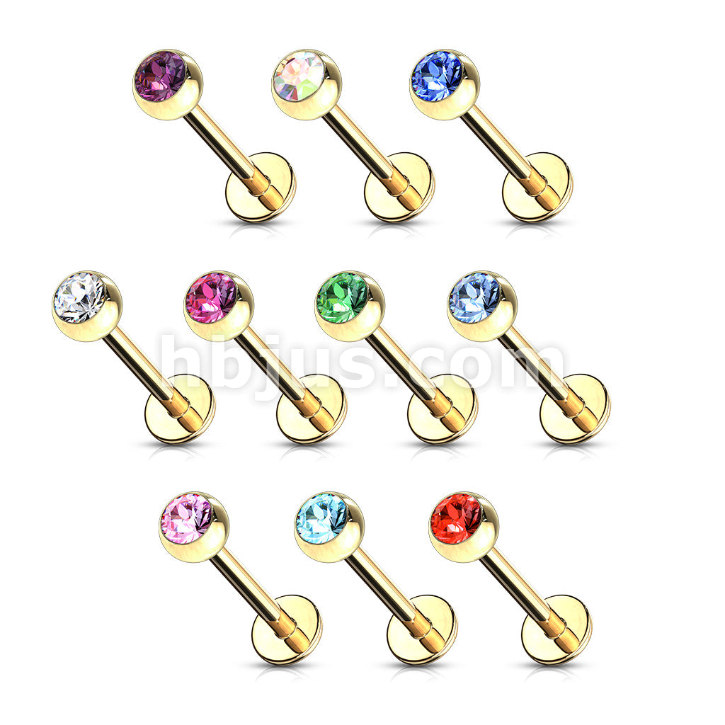 Gold Plated Over 316L Surgical Steel Labret Studs With Press Fit... - Image 13
