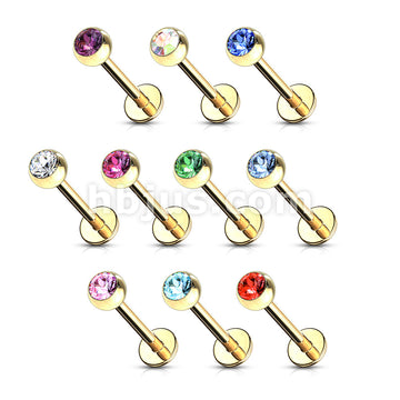 Gold Plated Over 316L Surgical Steel Labret Studs With Press Fit... - Image 13