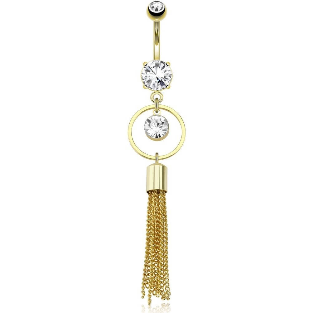 316L Surgical Steel Large Round CZ Encircled by Round Ring With...